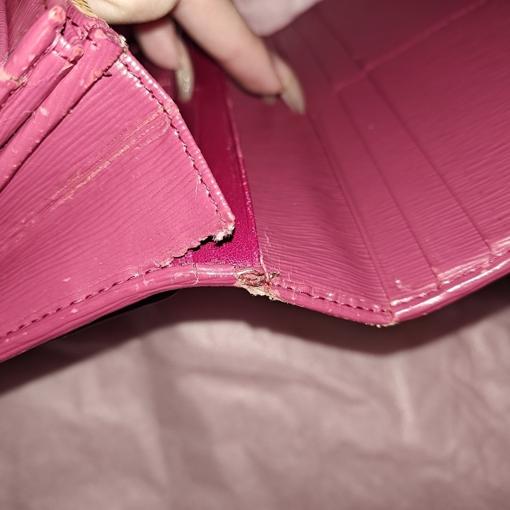 Prada Pink Saffiano Lux Leather Flap Continental Wallet - Picture 9 of 12